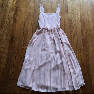 Vintage Blush Pink Pleated A-line Dress